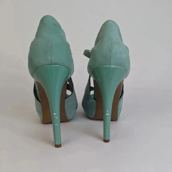 Guess Mary Jane Tiffany Blue Platform Heels - 7.5 - Picture 6 of 11